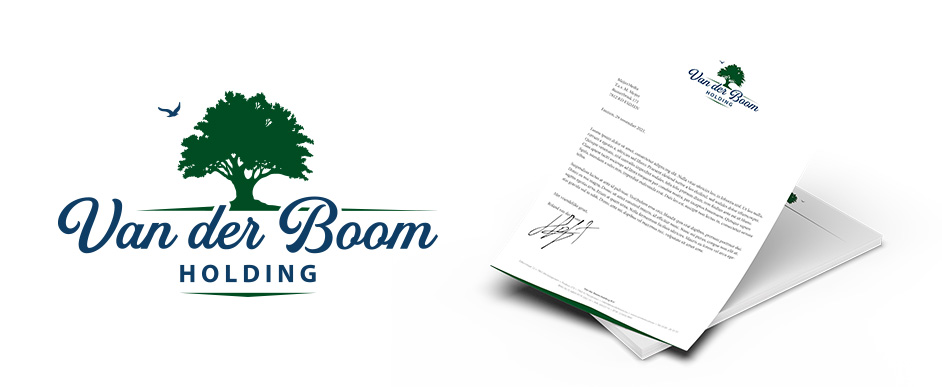 Logo en briefpapier ontwerp Van der Boom Holding