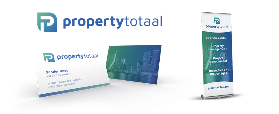Logo en huisstijl ontwerp Property Totaal te Rotterdam