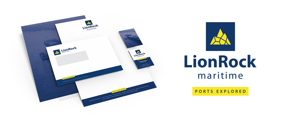 Ontwerp logo en huisstijl ontwerpen voor Lionrock Maritime in Amsterdam