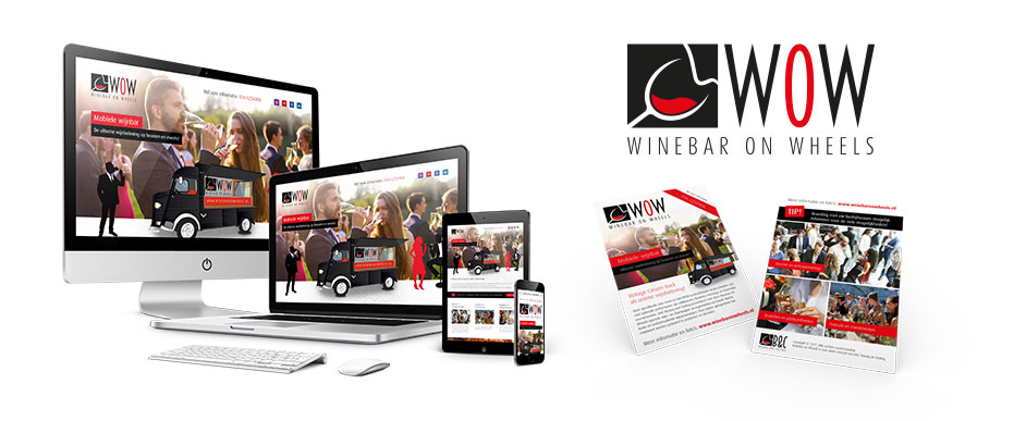 Ontwerp logo, website en flyer Winebar On Wheels