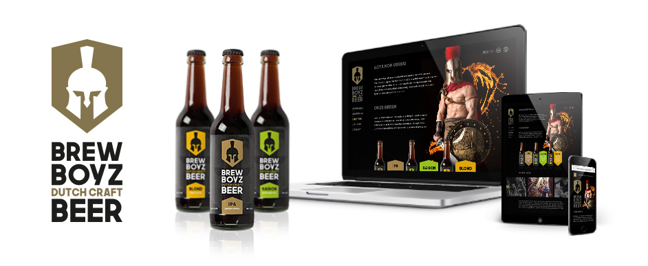Ontwerp logo, huisstijl, etiketten, website BrewBoyz Beer