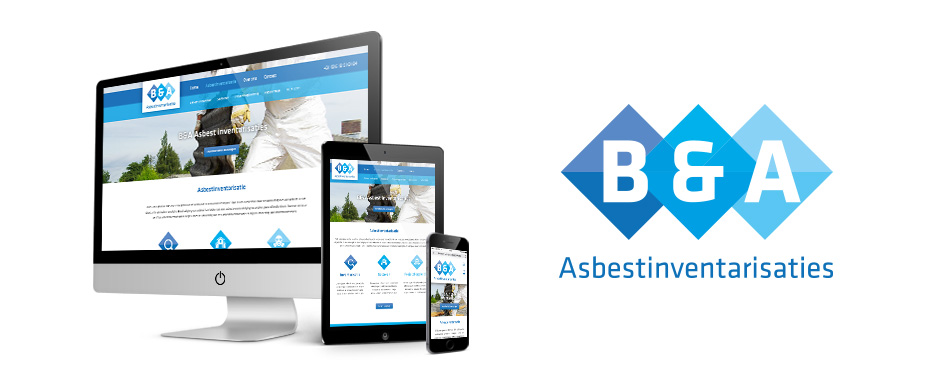 Ontwerp logo en huisstijl en responsive website ontwerp voor B&A Asbestinventarisaties te Ursem