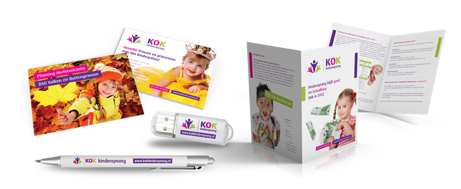Logo en huisstijl ontwerp voor KOK kinderopvang in Katwijk